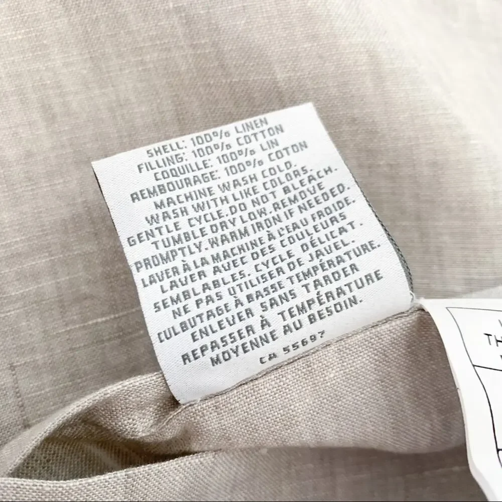 LAST CHANCE 🤍 Restoration Hardware Banded Washed Linen King Sham
